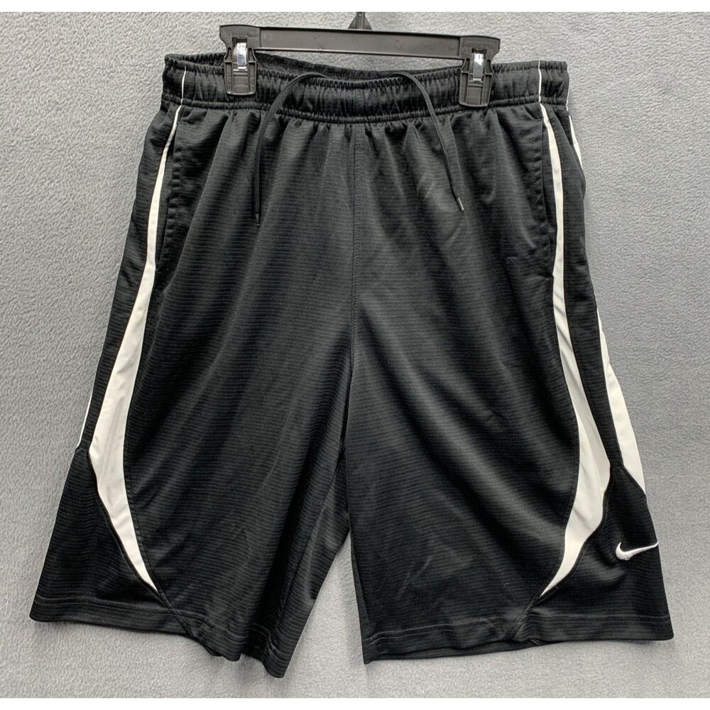 Nike Athletic Shorts 540869-010 Men's XL Black White Gym Workout Basketball